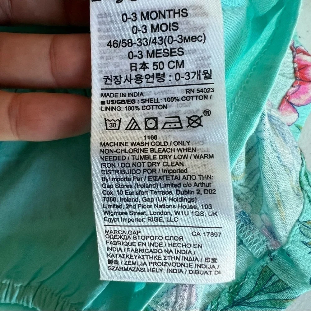 NWOT Baby GAP floral Halter dress size 0-3 months with bloomers summer jade